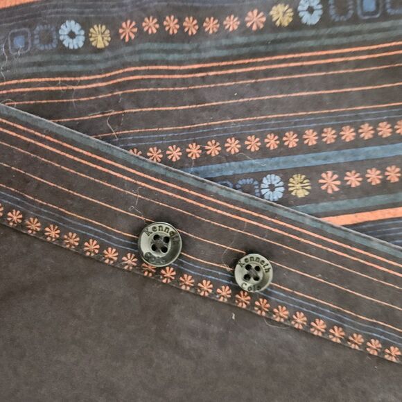 KENNETH COLE  Dress Shirt Men's XL Long sleeve 90's black patterned button down - Picture 8 of 11